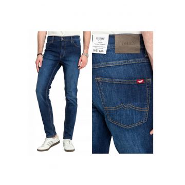 Blugi Barbati -  Style Tramper Tapered - Slim Fit - Talie Medie - Lungi - 5 Buzunare - Fermoar - Bumbac - Albastru - Albastru