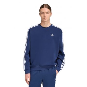 Bluza de trening cu croiala lejera si 3 dungi - Alb/Bleumarin