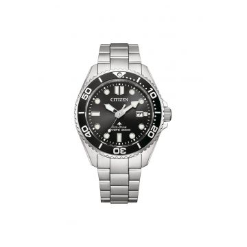 Ceas barbaresc -  41x12mm - inox - argintiu/negru - rezistent la apa 200 m