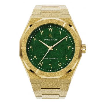 Ceas barbatesc  43mm - 5ATM - Auriu/Verde