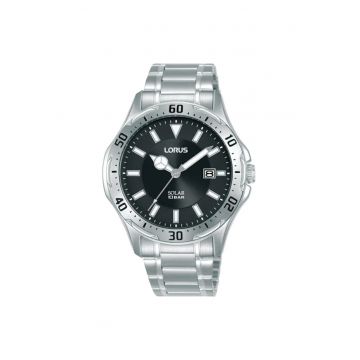 Ceas barbatesc  bratara din otel inoxidabil - cadran negru