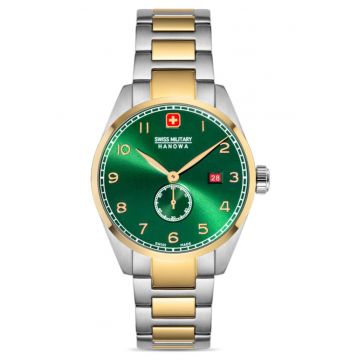 Ceas barbatesc -  Cadran Verde - Argintiu/Auriu