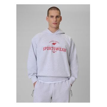 Hanorac barbati  gri - confortabil - cu gluga - model loose