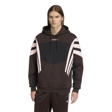 Hanorac cu buzunare kangaroo Santiago - Maro inchis/Alb fildes/Negru