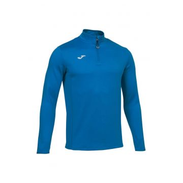 Hanorac sport pentru barbati  Running Night - fleece/poliester - guler inalt - albastru
