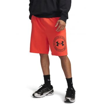 Pantaloni scurti din amestec de bumbac cu croiala lejera si imprimeu logo Rival - Coral/Gri antracit