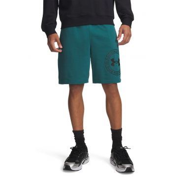 Pantaloni scurti din amestec de bumbac cu croiala lejera si imprimeu logo Rival - Negru/Verde feriga