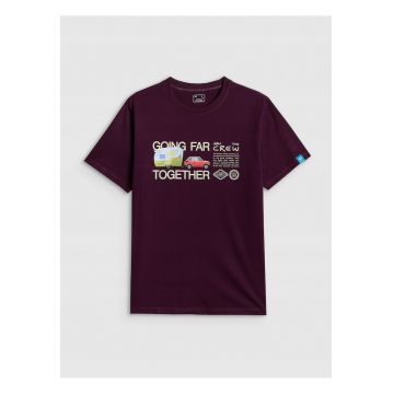 Tricou barbat  violet regular - material respirabil - imprimeu expresiv