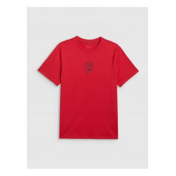 Tricou barbati -  bumbac - rosu - regular - cu imprimeu