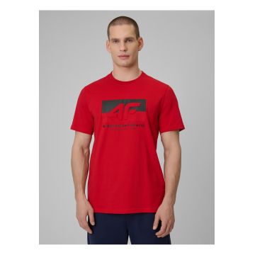 Tricou barbati  bumbac - rosu - regular - imprimeu 3D