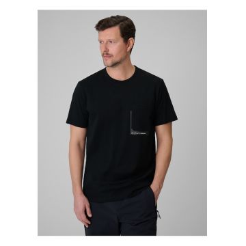 Tricou barbati  negru - bumbac - imprimeu - croiala lejera