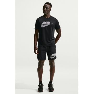 Tricou cu tehnologie Dri Fit si protectie UV pentru alergare Miler Energy - Alb/Negru