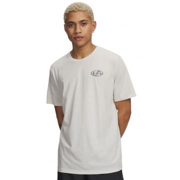 Tricou din amestec de bumbac cu imprimeu foto - Gri deschis melange