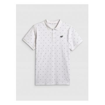 Tricou polo barbat  alb - bumbac - regular