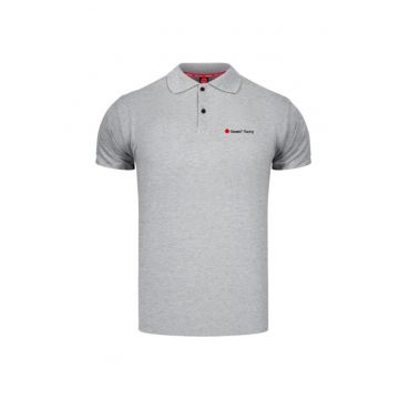 Tricou polo barbati  gri - bumbac - stil de viata -