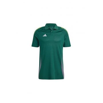 Tricou sport barbati -  Tiro 24 - guler cu nasturi - verde - poliester reciclat