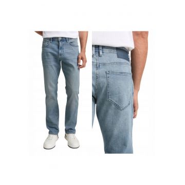 Blugi Barbati -  Marvin Straight - Straight Fit - Talie Medie - Fermoar - Lungi - 5 Buzunare - Bumbac - Albastru