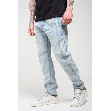 Blugi relaxed fit cu buzunare - Albastru deschis