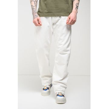 Blugi relaxed fit cu talie medie - Alb murdar