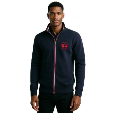 Bluza de trening cu fermoar si buzunare oblice - Bleumarin