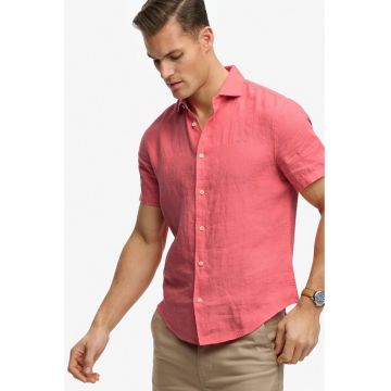 Camasa din in cu maneci scurte - Coral