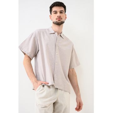 Camasa supardimensionata de bumbac si in Breeze - Grej