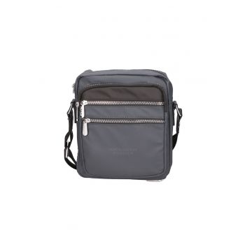 Geanta crossbody cu buzunare exterioare - Negru - Grey
