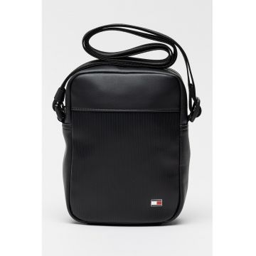 Geanta crossbody de piele ecologica Flag Mini - Negru