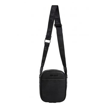 Geanta crossbody din piele ecologica cu bareta cu model logo - Negru