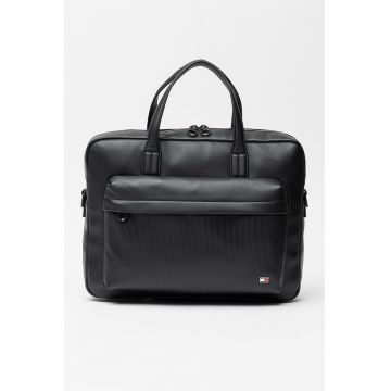 Geanta de piele ecologica pentru laptop Flag - Negru