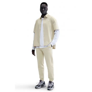 Pantaloni de trening cu logo si snur de ajustare - Alb fildes