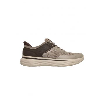 Pantofi sport cu insertii din piele ecologica Nevarro - Maro inchis/Maro taupe deschis