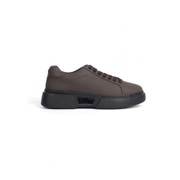 Pantofi sport din piele naturala Douglass - Maro
