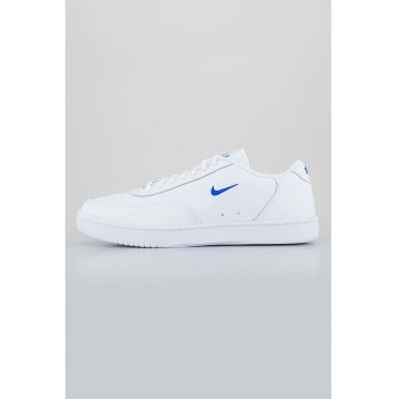 Pantofi sport din piele si piele ecologica Court - Alb/Albastru royal