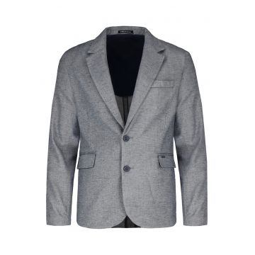 Sacou cu un rand de nasturi - din amestec de in - buzunare cu clapa - Regular Fit -  JB-Auro - gri melange - Gri melange