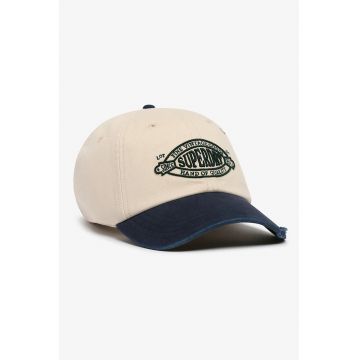 Sapca baseball ajustabila cu model colorblock - Crem/Bleumarin