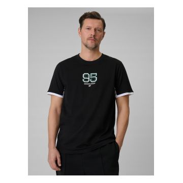 Tricou barbat  negru - bumbac - Alb