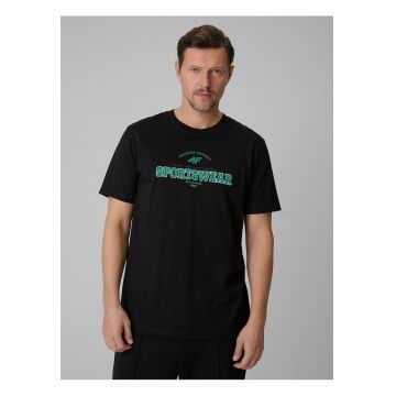Tricou barbati  negru - cu imprimeu - bumbac