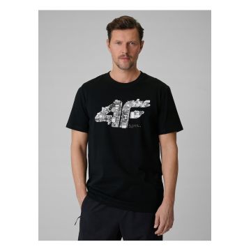 Tricou barbati -  negru - regular - cu imprimeu -