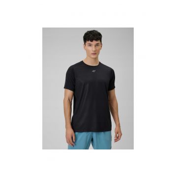 Tricou barbati  negru regular - uscare rapida - tehnologie 4F Dry