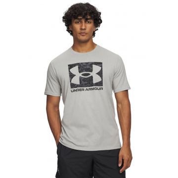 Tricou cu decolteu rotund si logo ABC Camo - Negru/Gri deschis