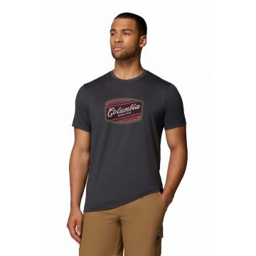 Tricou cu logo Parsons Point™ - Visiniu/Gri antracit