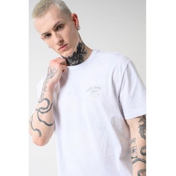 Tricou cu logo Seavon - Alb optic/Verde feriga