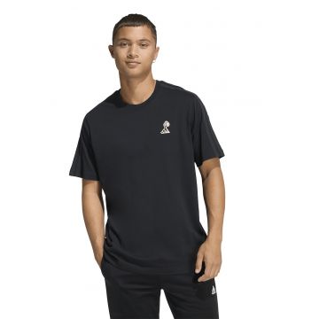 Tricou de bumbac cu aplicatie mica cu logo Coffee Pr - Negru