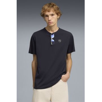 Tricou de bumbac cu logo Elevated - Albastru ultramarin