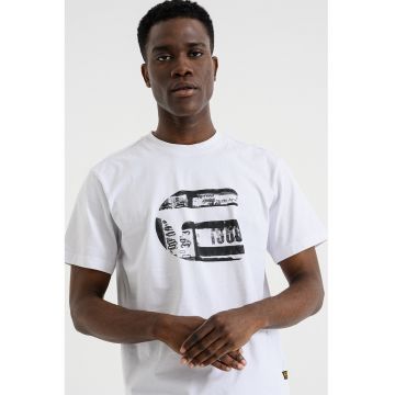 Tricou de bumbac organic cu logo - Alb optic