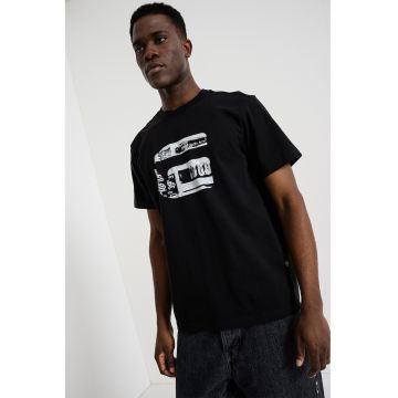 Tricou de bumbac organic cu logo - Negru