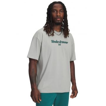 Tricou din amestec de bumbac cu logo - Verde pal