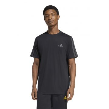 Tricou din bumbac cu decolteu la baza gatului - Negru/Gri carbune