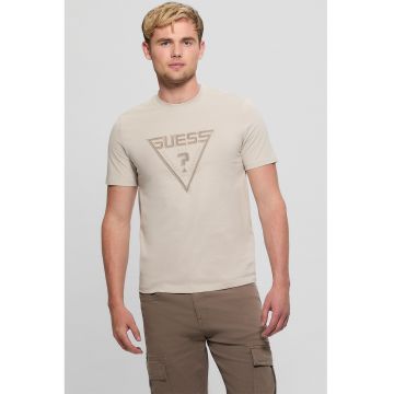 Tricou din bumbac cu logo - Grej